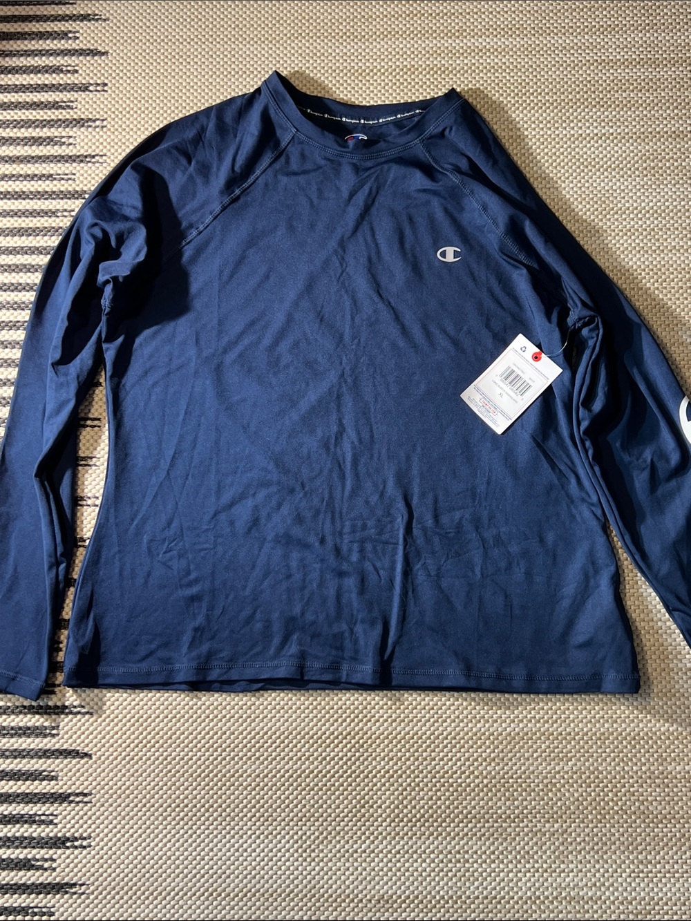 Champion Women's Long-Sleeve Swim Tee Rash Guard — Navy Blue